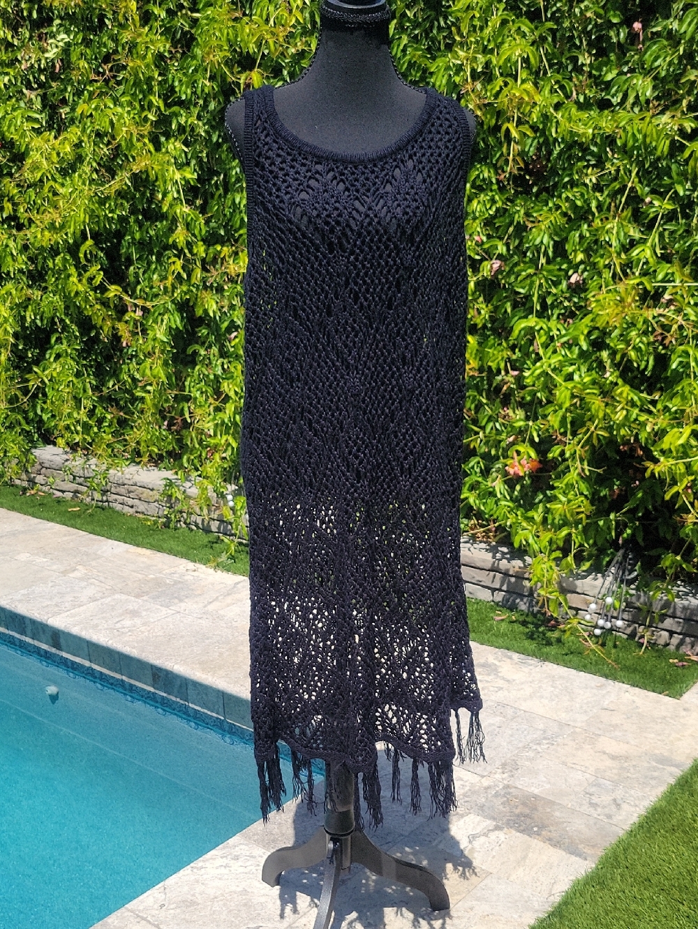 Torrid Black Crochet Fringe Cover-Up Sz 2